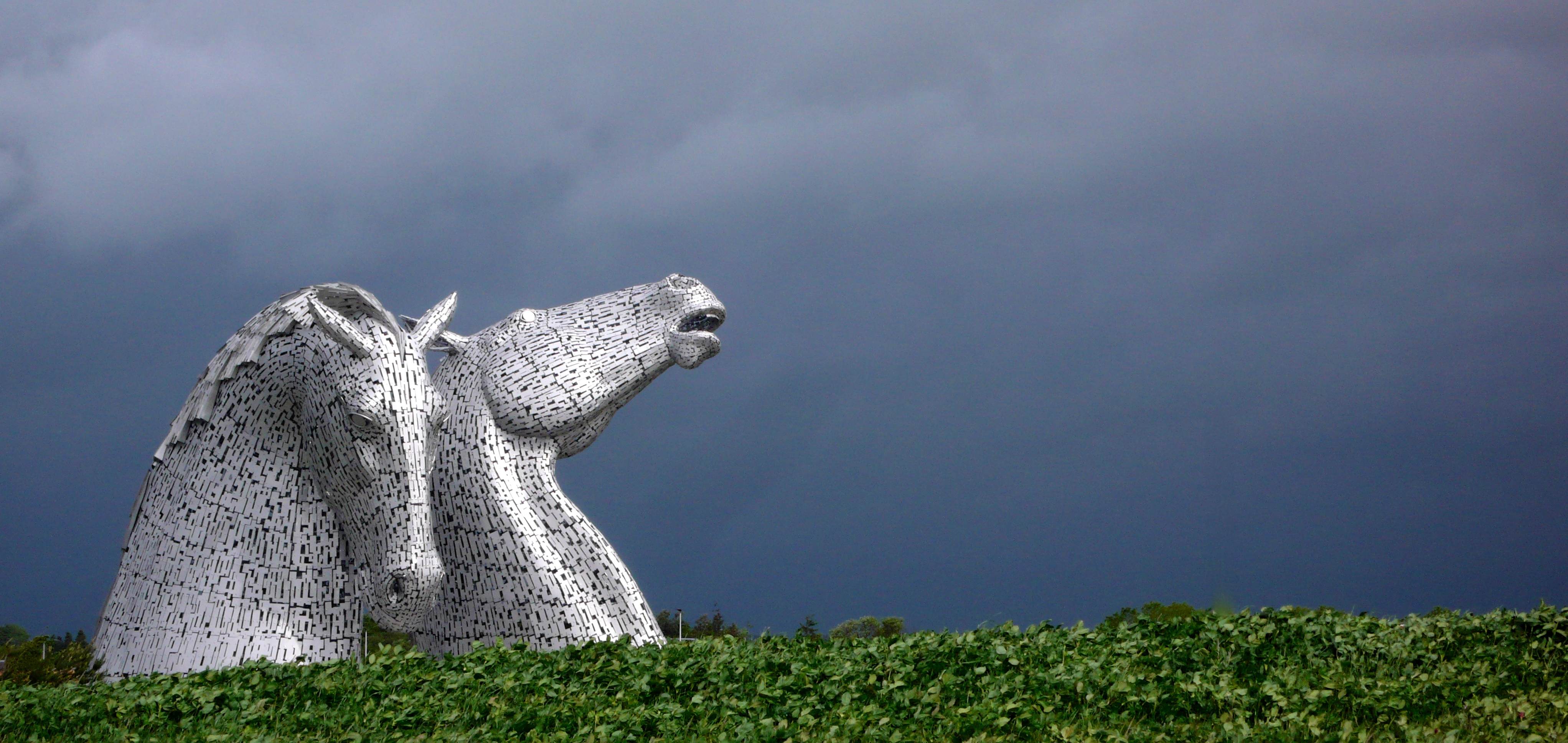 Konzertreise nach Schottland: Die Kelpies bei Falkirk